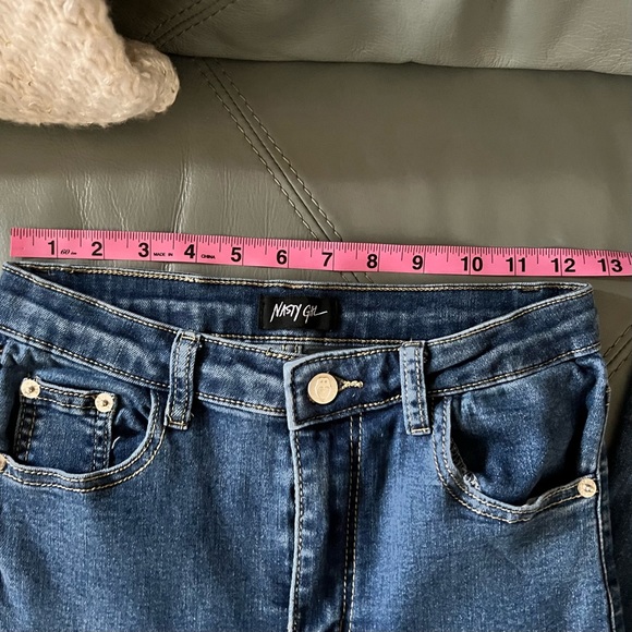 NASTY GAL Stretch HIGH RISE High Waisted SKINNY Soft JEANS UK 10 EU 38 - Picture 13 of 16